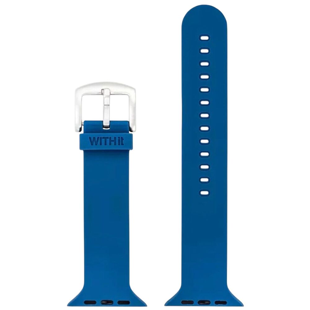 Blue Silicone Sports Replacement Watch Band for 42/44/45mm Apple Watch - Large